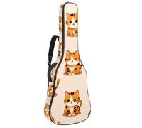 KengjuTesu 43 Inch Acoustic Guitar Soft Case with Backpack Strap and 2 Pockets Lucky Cat Pattern, No Padding Backpack Waterproof Oxford Cloth Bass Guitar Gig Bag for Classical Guitars