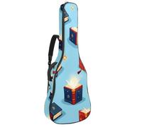 KengjuTesu 43 Inch Acoustic Guitar Soft Case with Backpack Strap and 2 Pockets Magic Books Blue, No Padding Backpack Waterproof Oxford Cloth Bass Guitar Gig Bag for Classical Guitars