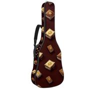 KengjuTesu 43 Inch Acoustic Guitar Soft Case with Backpack Strap and 2 Pockets Magic Books Brown, No Padding Backpack Waterproof Oxford Cloth Bass Guitar Gig Bag for Classical Guitars