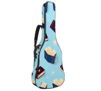 KengjuTesu 43 Inch Acoustic Guitar Soft Case with Backpack Strap and 2 Pockets Magic Books Pattern, No Padding Backpack Waterproof Oxford Cloth Bass Guitar Gig Bag for Classical Guitars