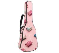KengjuTesu 43 Inch Acoustic Guitar Soft Case with Backpack Strap and 2 Pockets Magic Books Pink, No Padding Backpack Waterproof Oxford Cloth Bass Guitar Gig Bag for Classical Guitars
