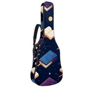 KengjuTesu 43 Inch Acoustic Guitar Soft Case with Backpack Strap and 2 Pockets Magic Books Starry, No Padding Backpack Waterproof Oxford Cloth Bass Guitar Gig Bag for Classical Guitars
