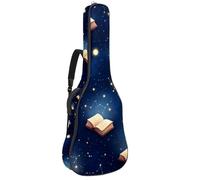 KengjuTesu 43 Inch Acoustic Guitar Soft Case with Backpack Strap and 2 Pockets Magic Books Starry Sky, No Padding Backpack Waterproof Oxford Cloth Bass Guitar Gig Bag for Classical Guitars