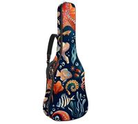 KengjuTesu 43 Inch Acoustic Guitar Soft Case with Backpack Strap and 2 Pockets Marine Organism, No Padding Backpack Waterproof Oxford Cloth Bass Guitar Gig Bag for Classical Guitars