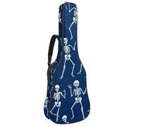 KengjuTesu 43 Inch Acoustic Guitar Soft Case with Backpack Strap and 2 Pockets, No Padding Backpack Waterproof Oxford Cloth Bass Guitar Gig Bag for Classical Guitars,Dancing Skeleton Blue
