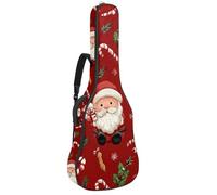 KengjuTesu 43 Inch Acoustic Guitar Soft Case with Backpack Strap and 2 Pockets, No Padding Backpack Waterproof Oxford Cloth Bass Guitar Gig Bag for Classical Guitars,Christmas Santa Candy Canes
