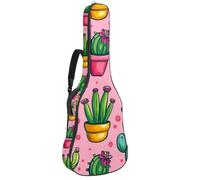 KengjuTesu 43 Inch Acoustic Guitar Soft Case with Backpack Strap and 2 Pockets Potted Cactus, No Padding Backpack Waterproof Oxford Cloth Bass Guitar Gig Bag for Classical Guitars