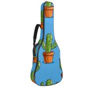 KengjuTesu 43 Inch Acoustic Guitar Soft Case with Backpack Strap and 2 Pockets Potted with Cacti, No Padding Backpack Waterproof Oxford Cloth Bass Guitar Gig Bag for Classical Guitars