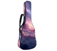 KengjuTesu 43 Inch Acoustic Guitar Soft Case with Backpack Strap and 2 Pockets Purple Night Sky Clouds, No Padding Backpack Waterproof Oxford Cloth Bass Guitar Gig Bag for Classical Guitars