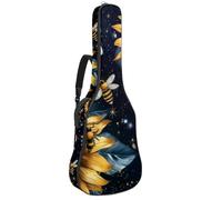 KengjuTesu 43 Inch Acoustic Guitar Soft Case with Backpack Strap and 2 Pockets Sunflowers Bees Painting, No Padding Backpack Waterproof Oxford Cloth Bass Guitar Gig Bag for Classical Guitars