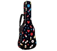 KengjuTesu 43 Inch Acoustic Guitar Soft Case with Padding, Waterproof Oxford Bass Backpack Guitar Gig Bag for Classical Guitars,Medicine Background