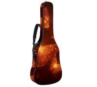 KengjuTesu 43 Inch Acoustic Guitar Soft Case with Padding, Waterproof Oxford Bass Backpack Guitar Gig Bag for Classical Guitars,Orange Growing Butterflies