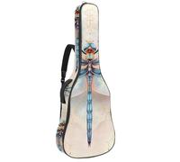 KengjuTesu 43 Inch Acoustic Guitar Soft Case with Padding, Waterproof Oxford Bass Backpack Guitar Gig Bag for Classical Guitars,Watercolor Blue Dragonfly