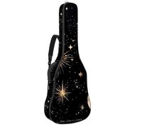 KengjuTesu 43 Inch Acoustic Guitar Soft Case with Padding, Waterproof Oxford Bass Backpack Guitar Gig Bag for Classical Guitars,Stars Moon Crescent Sun