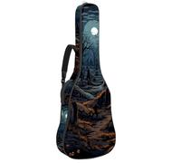 KengjuTesu 43 Inch Acoustic Guitar Soft Case with Padding, Waterproof Oxford Bass Backpack Guitar Gig Bag for Classical Guitars,Halloween Cemetery a