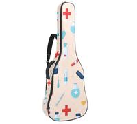 KengjuTesu 43 Inch Acoustic Guitar Soft Case with Padding, Waterproof Oxford Bass Backpack Guitar Gig Bag for Classical Guitars,Pattern of Medicine
