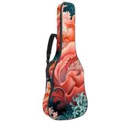 KengjuTesu 43 Inch Acoustic Guitar Soft Case with Padding, Waterproof Oxford Bass Backpack Guitar Gig Bag for Classical Guitars,Submarine Coral
