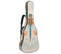KengjuTesu 43 Inch Acoustic Guitar Soft Case with Padding, Waterproof Oxford Bass Backpack Guitar Gig Bag for Classical Guitars,Watercolor Dragonfly Blue