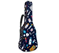 KengjuTesu 43 Inch Acoustic Guitar Soft Case with Padding, Waterproof Oxford Bass Backpack Guitar Gig Bag for Classical Guitars,Dark Background Medicine