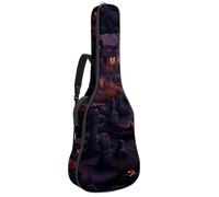 KengjuTesu 43 Inch Acoustic Guitar Soft Case with Padding, Waterproof Oxford Bass Backpack Guitar Gig Bag for Classical Guitars,Halloween Cemetery Z