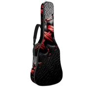 KengjuTesu 43 Inch Acoustic Guitar Soft Case with Padding, Waterproof Oxford Bass Backpack Guitar Gig Bag for Classical Guitars,Black Baseball Stitches