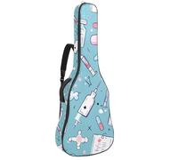 KengjuTesu 43 Inch Acoustic Guitar Soft Case with Padding, Waterproof Oxford Bass Backpack Guitar Gig Bag for Classical Guitars,Hand-Painted Medicine