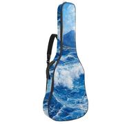KengjuTesu 43 Inch Acoustic Guitar Soft Case with Padding, Waterproof Oxford Bass Backpack Guitar Gig Bag for Classical Guitars,Blue Ocean Sailing Mountains