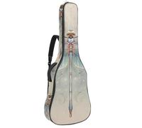 KengjuTesu 43 Inch Acoustic Guitar Soft Case with Padding, Waterproof Oxford Bass Backpack Guitar Gig Bag for Classical Guitars,Dragonfly Watercolor Background