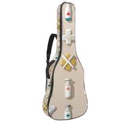 KengjuTesu 43 Inch Acoustic Guitar Soft Case with Padding, Waterproof Oxford Bass Backpack Guitar Gig Bag for Classical Guitars,Medicine Print