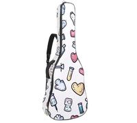 KengjuTesu 43 Inch Acoustic Guitar Soft Case with Padding, Waterproof Oxford Bass Backpack Guitar Gig Bag for Classical Guitars,Hand-Drawn Medicine