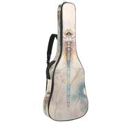 KengjuTesu 43 Inch Acoustic Guitar Soft Case with Padding, Waterproof Oxford Bass Backpack Guitar Gig Bag for Classical Guitars,Watercolor Dragonfly