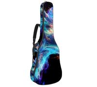 KengjuTesu 43 Inch Acoustic Guitar Soft Case with Padding, Waterproof Oxford Bass Backpack Guitar Gig Bag for Classical Guitars,Growing Wolf