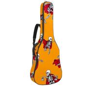 KengjuTesu 43 Inch Acoustic Guitar Soft Case with Padding, Waterproof Oxford Bass Backpack Guitar Gig Bag for Classical Guitars,Super Skeleton