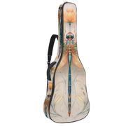 KengjuTesu 43 Inch Acoustic Guitar Soft Case with Padding, Waterproof Oxford Bass Backpack Guitar Gig Bag for Classical Guitars,Yellow Dragonfly Watercolor