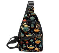 KengjuTesu Arabic Teapot a Crossbody Sling Backpack Sling Bag for Workout Running Traveling Hiking, Crossbody Fanny Packs Chest Bag with Adjustable Strap for Women Men