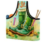 KengjuTesu Boots Clover Coins Yarn Bag, Crochet Bag and Tote Organizer, Twill Fabric Portable Yarn Storage Bags for Crochet Hooks, Crochet Accessories Knitting Bag for Crochet Lovers