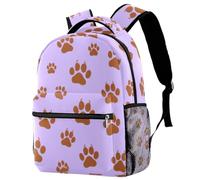 KengjuTesu Campus Backpack Travel Daypacks School Rucksack Bookbag with Bottle Holder for Girls Boys,Bear Paws Purple