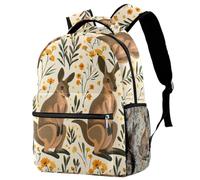 KengjuTesu Campus Backpack Travel Daypacks School Rucksack Bookbag with Bottle Holder for Girls Boys,Autumn Kangaroos