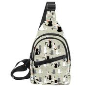 KengjuTesu Cartoon Cats Paws Crossbody Sling Backpack Sling Bag for Workout Running Traveling Hiking, Crossbody Fanny Packs Chest Bag with Adjustable Strap for Women Men