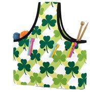 KengjuTesu Clover Grid Green Yarn Bag, Crochet Bag and Tote Organizer, Twill Fabric Portable Yarn Storage Bags for Crochet Hooks, Crochet Accessories Knitting Bag for Crochet Lovers