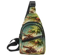 KengjuTesu Date Palm Iftar Cannon B Crossbody Sling Backpack Sling Bag for Workout Running Traveling Hiking, Crossbody Fanny Packs Chest Bag with Adjustable Strap for Women Men