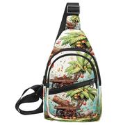 KengjuTesu Date Palm Iftar Cannon G Crossbody Sling Backpack Sling Bag for Workout Running Traveling Hiking, Crossbody Fanny Packs Chest Bag with Adjustable Strap for Women Men