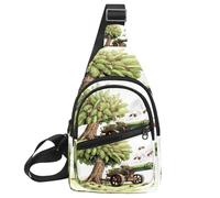 KengjuTesu Date Palm Iftar Cannon H Crossbody Sling Backpack Sling Bag for Workout Running Traveling Hiking, Crossbody Fanny Packs Chest Bag with Adjustable Strap for Women Men