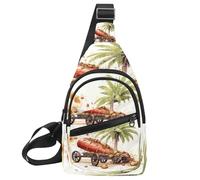 KengjuTesu Date Palm Iftar Cannon I Crossbody Sling Backpack Sling Bag for Workout Running Traveling Hiking, Crossbody Fanny Packs Chest Bag with Adjustable Strap for Women Men