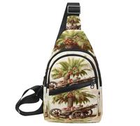 KengjuTesu Date Palm Iftar Cannon N Crossbody Sling Backpack Sling Bag for Workout Running Traveling Hiking, Crossbody Fanny Packs Chest Bag with Adjustable Strap for Women Men