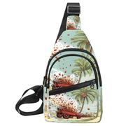 KengjuTesu Date Palm Iftar Cannon P Crossbody Sling Backpack Sling Bag for Workout Running Traveling Hiking, Crossbody Fanny Packs Chest Bag with Adjustable Strap for Women Men