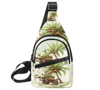 KengjuTesu Date Palm Iftar Cannon T Crossbody Sling Backpack Sling Bag for Workout Running Traveling Hiking, Crossbody Fanny Packs Chest Bag with Adjustable Strap for Women Men