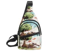 KengjuTesu Date Palm Iftar Cannon U Crossbody Sling Backpack Sling Bag for Workout Running Traveling Hiking, Crossbody Fanny Packs Chest Bag with Adjustable Strap for Women Men