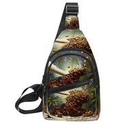 KengjuTesu Date Palm Iftar Cannon W Crossbody Sling Backpack Sling Bag for Workout Running Traveling Hiking, Crossbody Fanny Packs Chest Bag with Adjustable Strap for Women Men