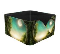 KengjuTesu Enchanted Dark Forest in the Moonlight Desktop Organizer Pen Holder, Rectangular Pencil Cup for Office, Study and Makeup Stations